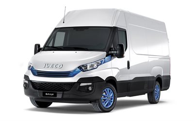 Iveco Daily Elektrik, 2020, 4k, elektrikli minivan, yeni beyaz G&#252;nl&#252;k Elektrik, ticari taşımacılık, Iveco