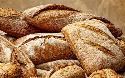 diversi di pane, pagnotte di pane, pane di concerti, il pane di Segale