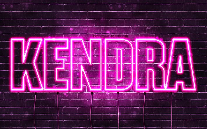 ケンドラ, 4k, 壁紙名, 女性の名前, ケンドラ名, 紫色のネオン, テキストの水平, 写真のケンドラ名