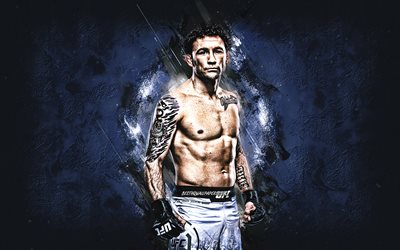 Frankie Edgar, UFC, American Fighter, Blue Stone Background, Ultimate Fighting Championship USA