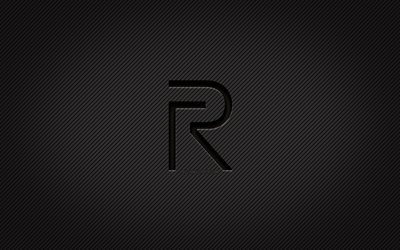 Realme carbon logo, 4k, grunge art, carbon background, creative, Realme black logo, brands, Realme logo, Realme