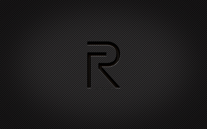 Logo in carbonio Realme, 4k, arte grunge, sfondo in carbonio, creativo, logo nero Realme, marchi, logo Realme, Realme