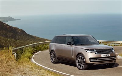 Range Rover Vogue, luxury SUV, exterior, front view, bronze Range Rover Vogue, British cars, Land Rover