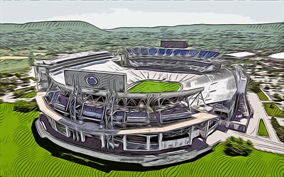 Beaver Stadium, 4k, vector art, Beaver Stadium drawing, creative art, Beaver Stadium art, vector drawing, abstract stadiums, USA, Penn State Nittany Lions
