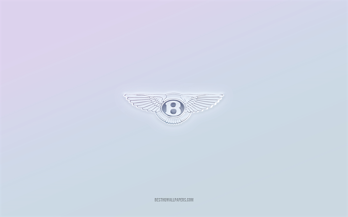 Bentley logo, cut out 3d text, white background, Bentley 3d logo, Bentley emblem, Bentley, embossed logo, Bentley 3d emblem