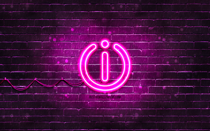 Logo Indesit viola, 4k, muro di mattoni viola, logo Indesit, marchi, logo Indesit neon, Indesit