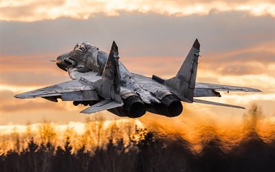 MiG-29, Russian fighter, Russian Air Force, military aircraft, take-off of aircraft, MiG-29SMT, Fulcrum