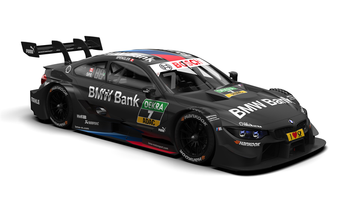 BMW M4 DTM, 2018, Bruno Spengler, 4k, araba yarışı, ayarlama, m4, Alman touring car Masters, BMW