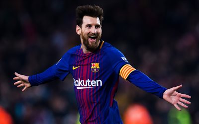 Lionel Messi, stelle del calcio, gol, FC Barcelona, la gioia, La Liga, La Spagna, il Bar&#231;a, Messi, Barcellona, calcio, Leo Messi