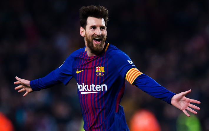 Lionel Messi, stelle del calcio, gol, FC Barcelona, la gioia, La Liga, La Spagna, il Bar&#231;a, Messi, Barcellona, calcio, Leo Messi