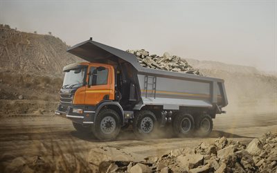 4k, Scania P440, career, 2018 truck, 8x4, Dump Truck, tipper, new P440, trucks, Scania