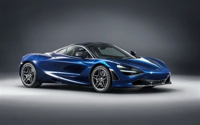 McLaren 720S Coupe, MSO, 2018, blue sports coupe, exterior, front view, blue 720S, sports car, British cars, McLaren