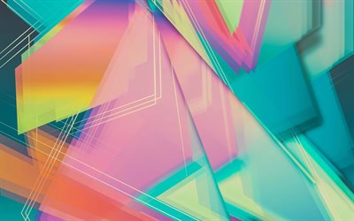 geometric shapes, triangles, colorful background, geometry, triangles texture, colorful abstract background