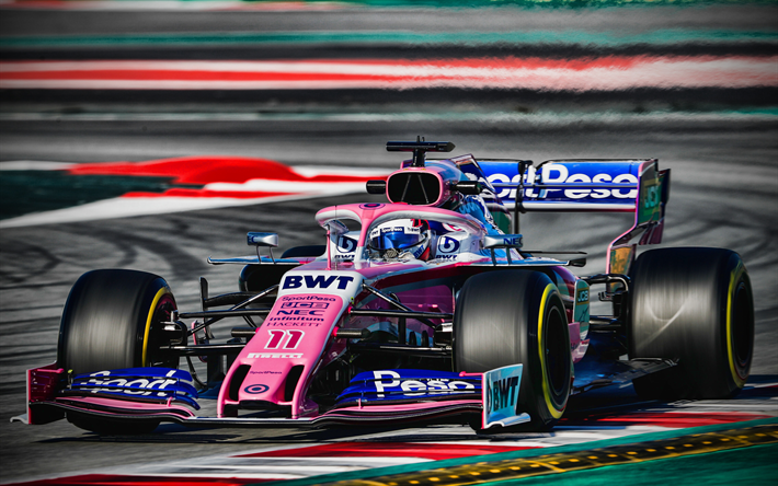 4k, Sergio Perez, close-up, Racing Punkt RP19, raceway, 2019 F1-bilar, Formel 1, SportPesa Racing Punkt F1 Team, F1 2019, nya RP19, F1, F1-bilar, Racing Punkt-BWT Mercedes
