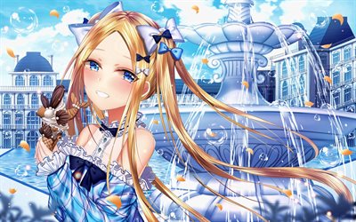 4k, Abigail Williams, fountains, Fate Grand Order, Foreigner, artwork, TYPE-MOON, Fate Series