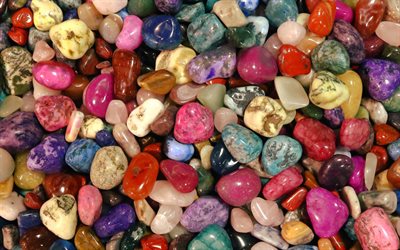 أحجار متعددة الألوان والملمس ،, الخلفية مع الحجارة, الحجر الملمس, ديكور الأحجار الملونة, الحجر الخلفية