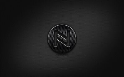Namecoin logo nero, cryptocurrency, griglia in metallo, sfondo, Namecoin, opere d&#39;arte, creativo, cryptocurrency segni, Namecoin logo
