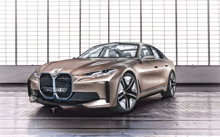 2020, BMW i4 Concept, front view, exterior, luxury sedan, electric sedan, new i4, electric cars, German cars, BMW