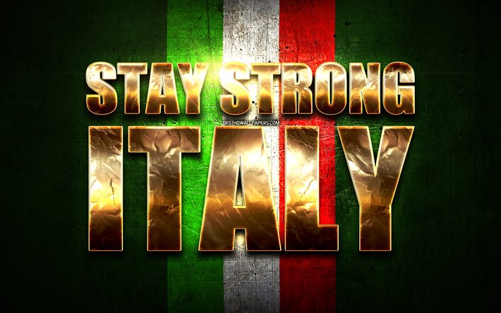 bleiben sie stark, italien, corona-virus, support, italienische flagge, grafik, italienisch, unterst&#252;tzung, flagge, covid-19, stark zu bleiben, mit flagge italien