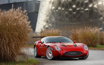 Maserati Zagato Mostro, kırmızı spor coupe, &#246;nden g&#246;r&#252;n&#252;m, kırmızı Zagato Mostro, dış, İtalyan spor araba, Maserati