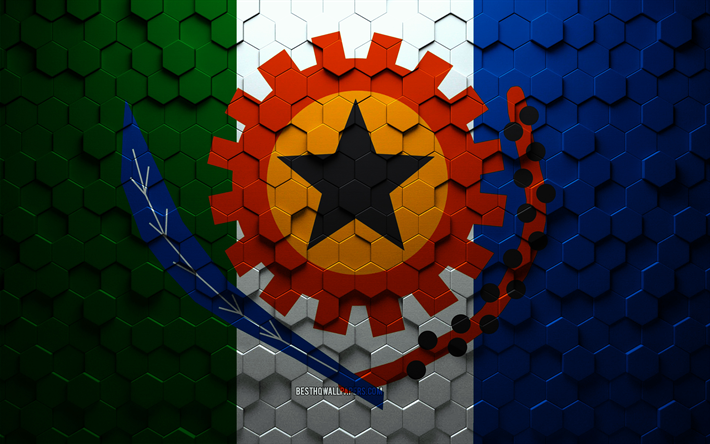 santanas flagga, honeycomb art, santana hexagon flag, santana 3d hexagon art, santana flag