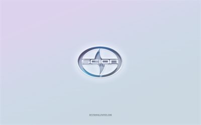 Scion logo, cut out 3d text, white background, Scion 3d logo, Scion emblem, Scion, embossed logo, Scion 3d emblem