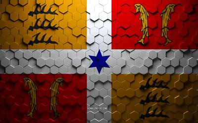 Flag of Montbeliard, honeycomb art, Montbeliard hexagons flag, Montbeliard 3d hexagons art, Montbeliard flag