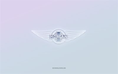 Morgan logo, cut out 3d text, white background, Morgan 3d logo, Morgan emblem, Morgan, embossed logo, Morgan 3d emblem