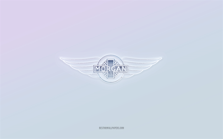 logotipo de morgan, texto 3d recortado, fondo blanco, logotipo de morgan 3d, emblema de morgan, morgan, logotipo en relieve, emblema de morgan 3d