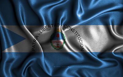 コリエンテス旗, 4k, シルクの波状の旗, アルゼンチンの州, コリエンテスの日, ファブリックフラグ, コリエンテスの旗, 3dアート, コリエンテス, corrientes3dフラグ, アルゼンチン