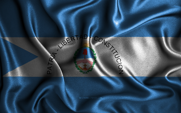 Corrientes flag, 4k, silk wavy flags, Argentine provinces, Day of Corrientes, fabric flags, Flag of Corrientes, 3D art, Corrientes, Provinces of Argentina, Corrientes 3D flag, Argentina