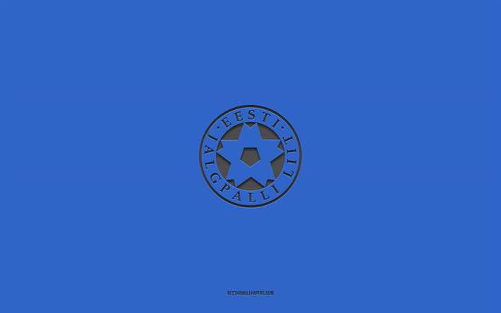 Estonia national football team, blue background, football team, emblem, UEFA, Estonia, football, Estonia national football team logo, Europe