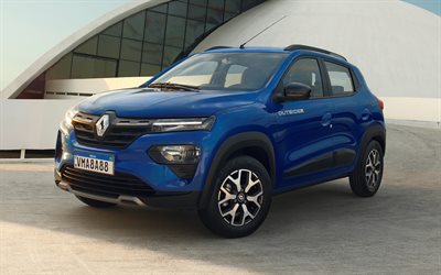 Renault Kwid Outsider, 4k, compact crossovers, 2022 cars, street, french cars, 2022 Renault Kwid, Renault