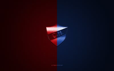 club nacional, paraguayn jalkapalloseura, sininen punainen logo, sininen punainen hiilikuitu tausta, paraguayan primera division, jalkapallo, barrio obrero, paraguay, club nacional -logo
