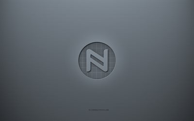 Namecoin logo, gray creative background, Namecoin sign, gray paper texture, Namecoin, gray background, Namecoin 3d sign