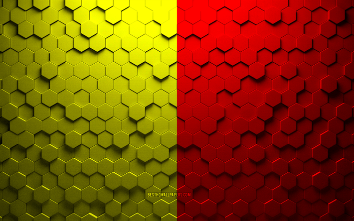 drapeau de naples, art en nid d abeille, drapeau des hexagones de naples, art des hexagones 3d de naples