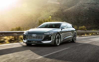 2022, Audi A6 Avant E-Tron Concept, 4k, exterior, front view, electric cars, new A6 Avant E-Tron, electric A6 Avant, German cars, Audi