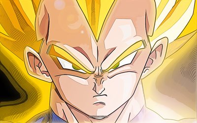 Golden Goku, 4k, vector art, Dragon Ball Super, manga, DBZ, Goku SSJ3, Golden Goku Dragon Ball, Goku Super Saiyan 3, DBS, Son Goku