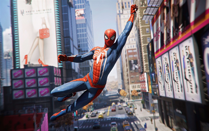 4k, Spider-Man, superheroes, 2018 games, Action-adventure, street, Spiderman