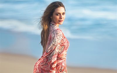 Elizabeth Olsen, 2018, estrellas de cine, la playa, la belleza, la actriz estadounidense, sesi&#243;n de fotos, Hollywood