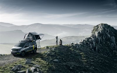 Peugeot Rifter 4x4 Kavramı, 4k, dağlar, 2018 otomobil, offroad, Rifter Peugeot, Peugeot