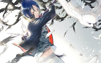 Mukuro Rokudo, art, manga, antagonist, birds, Reborn
