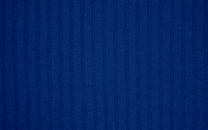 Blue knitted texture, blue fabric background, knitted background, fabric texture