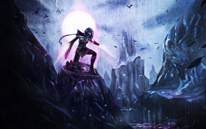 Naga Siren, la oscuridad, Dota 2, los personajes femeninos, guerreros, Dota2, Naga Siren Dota