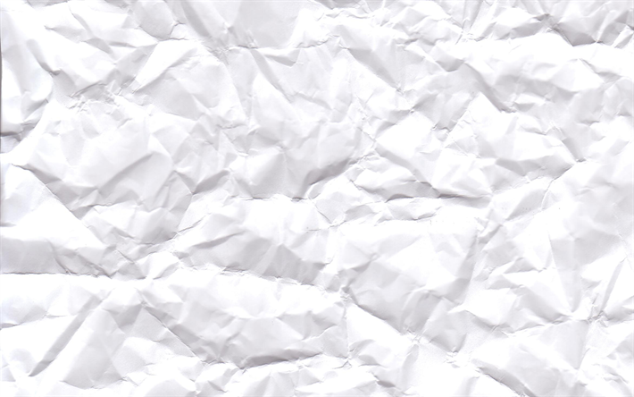 vit skrynkligt papper textur, vitt papper som bakgrund, pappersstruktur, papper