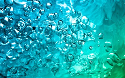 4k, water bubbles texture, underwater, bubbles in water, water textures, blue water background, macro