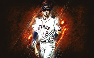 Alex Bregman, Houston Astros, MLB, portr&#228;tt, amerikanska baseball-spelare, grus sten bakgrund, baseball, Major League Baseball