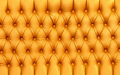yellow leather textures, 4k, leather with stitching, yellow leather background, yellow leather upholstery, leather backgrounds, leather textures, macro, upholstery textures
