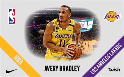 Avery Bradley, Los Angeles Lakers, American Basketball Player, NBA, portrait, USA, basketball, Staples Center, Los Angeles Lakers logo