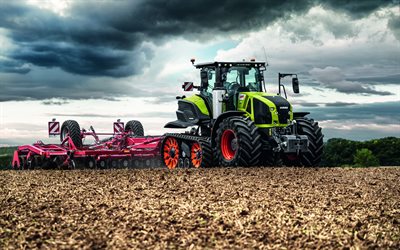 Claas Axion 900, tractor en las pistas, la cosecha de conceptos, el nuevo Axion 900, modernos tractores, maquinaria agr&#237;cola, tractores oruga, tractores con cultivador, Claas